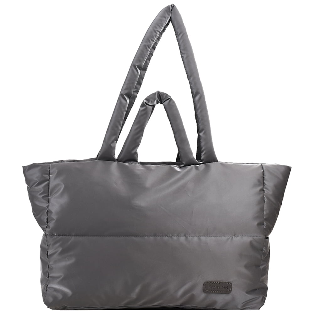 Cozy Padded Tote Bag, Charcoal Gray