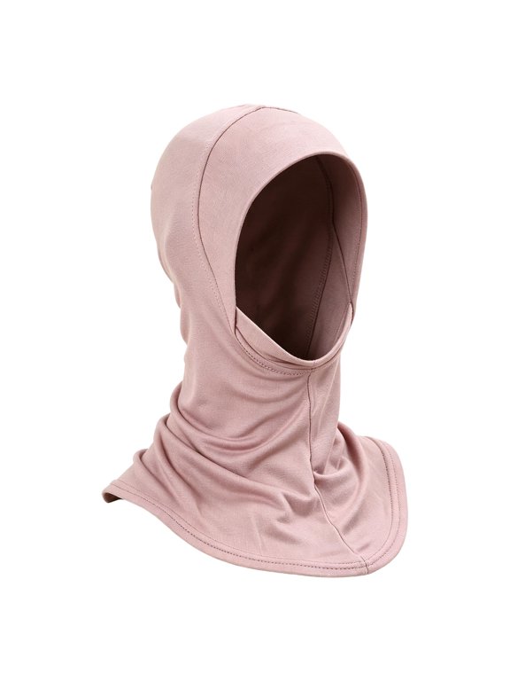 Women Pullover Hijab Undercap,Full Neck Coverage Under Scarf,Ready to Wear Instant Hijab,Stretchy Sports Turban,Soft Muslim Head Covering for Daily Casual All Season Pink