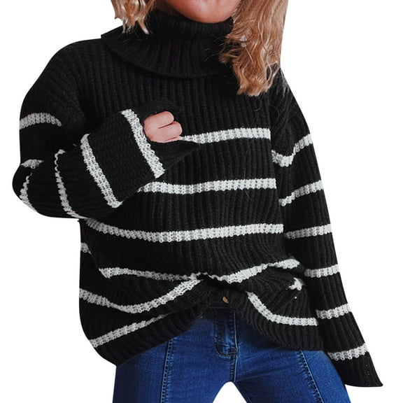 Women Pullover Long Sleeve Sweater Solid Color Half Turtleneck Sweater