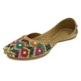 thumbnail image 1 of Women Punjabi Juti Handmade Traditional Wedding Ethnic Shoes Flat Mojari Bridal Soft Juttis US 6 / EURO 36, 1 of 5