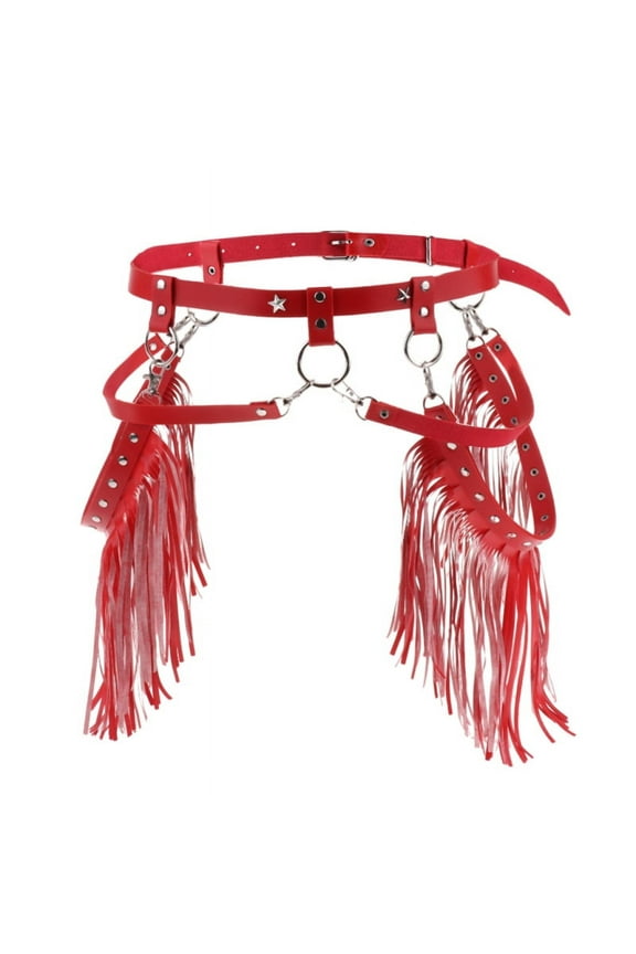 Women Punk Garter Waist Belts With Fringe Tassel Skirt Belt Halloween