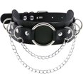 thumbnail image 1 of Women Punk Leather Necklaces Collar Choker Chain Rivet Rock Adjustable Collar Necklaces, 1 of 3