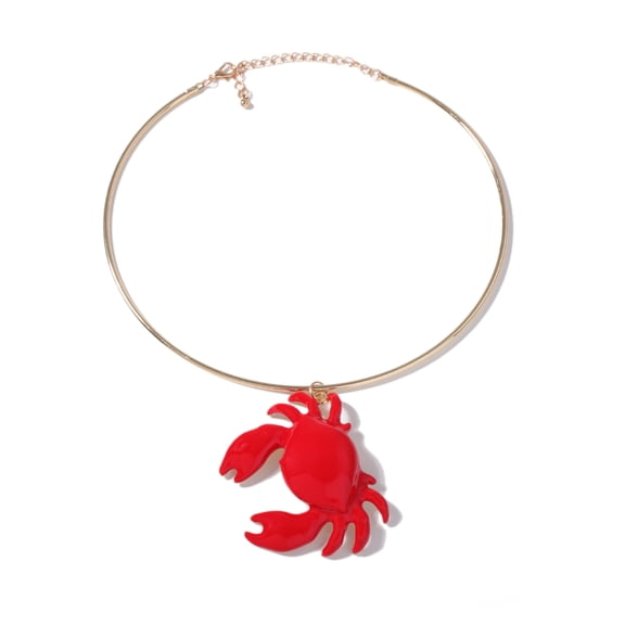 Women Punk Personality Red Crab Pendant Choker Wedding Party Clavicle Jewelry Necklace Gifts