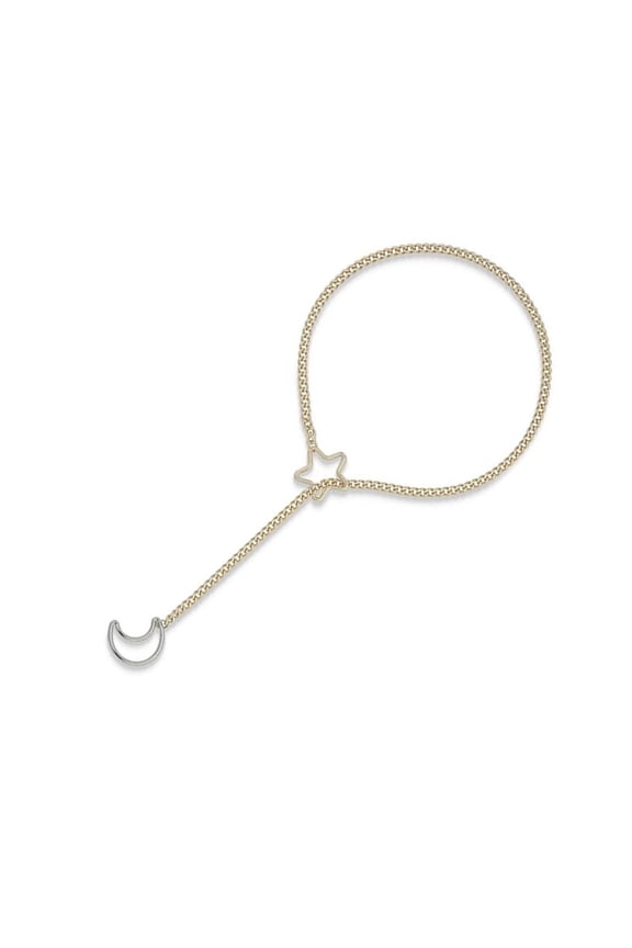 Women Punk Rock Slip Chain Necklace Heart O Rings Embellishments Adjustable Y Shape Designs for Daily Casual Wear