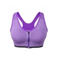 thumbnail image 1 of Women Pure Color Plus Size Ultra-thin Large Bra Sports Bra Front Zipper Full Cup Padded Tops, 1 of 6