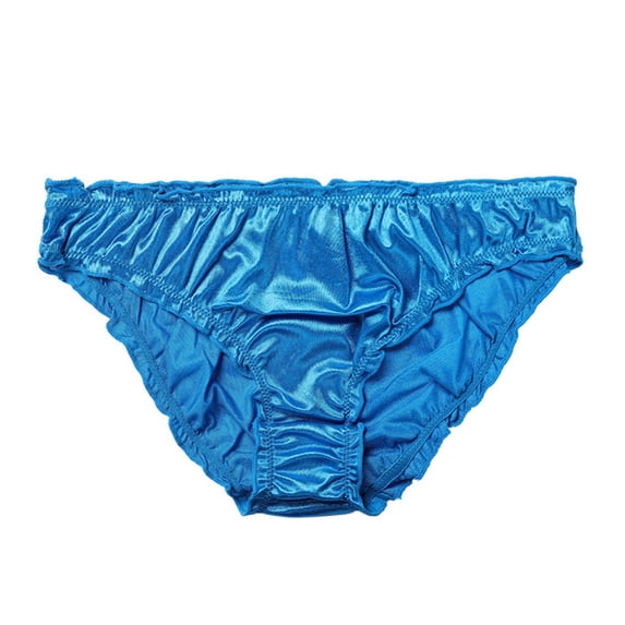Women Pure Silk Briefs Panties Low-Waist Ruffle Milk Silk Sexy Underwear Soft Smooth Healthy Bikini Classic Casual Underwear