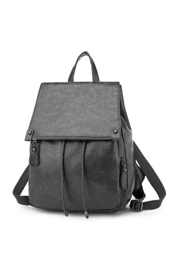 Women Purse Backpack Fashion Flap bag Reinforced Straps Travel PU Leather Rucksack