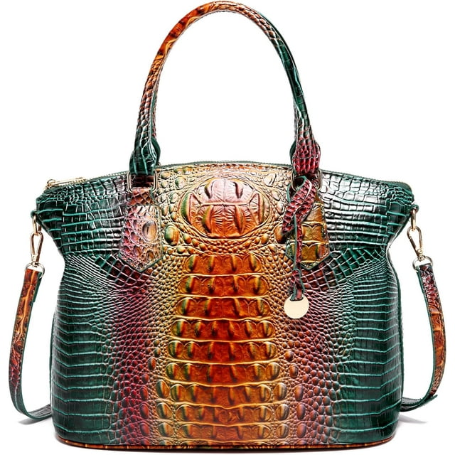Women Purse Satchel Bag Long Crossbody Classy Tote Bag Top Handle Vegan Leather Ladies Handbags Embossed Pattern
