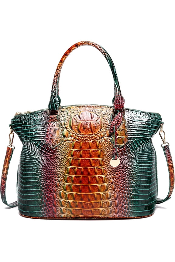 Women Purse Satchel Bag Long Crossbody Classy Tote Bag Top Handle Vegan Leather Ladies Handbags Embossed