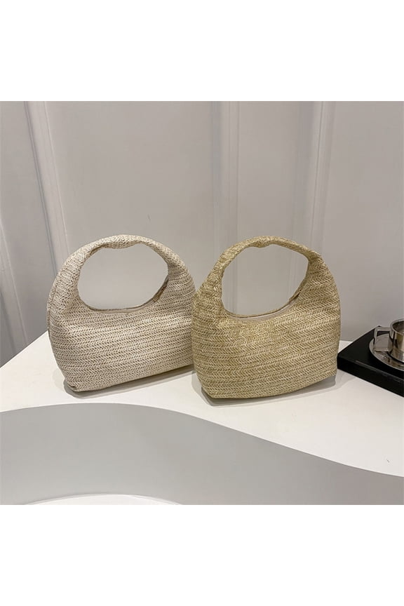 Women Purses And Handbags Handbag Hand Woven Handbag Polyester Material Simply Striped Handbag Shoulder Bag Shopping