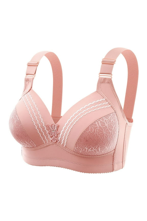 Women Push Up Padded Bras V-Neck Full-Coverage Bras for Large Bust Wireless Bralette Ladies Bras No Underwire Women's Full Figure Wire-Free Everyday Bra Underwear Womens Bras Everyday Bras