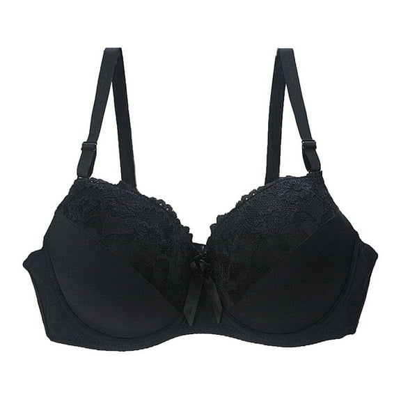 Women Push Up Bra Floral Lace Full Coverage Underwired Bra Padded Supportive Everyday Bra for Heavy Breast