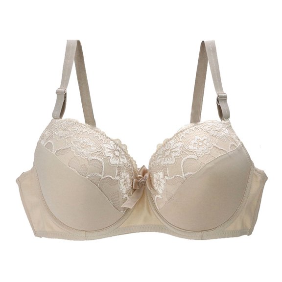 Women Push Up Bra Floral Lace Full Coverage Underwired Bra Padded Supportive Everyday Bra for Heavy Breast