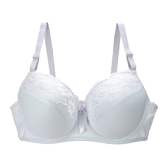 Women Push Up Bra Floral Lace Full Coverage Underwired Bra Padded Supportive Everyday Bra for Heavy Breast