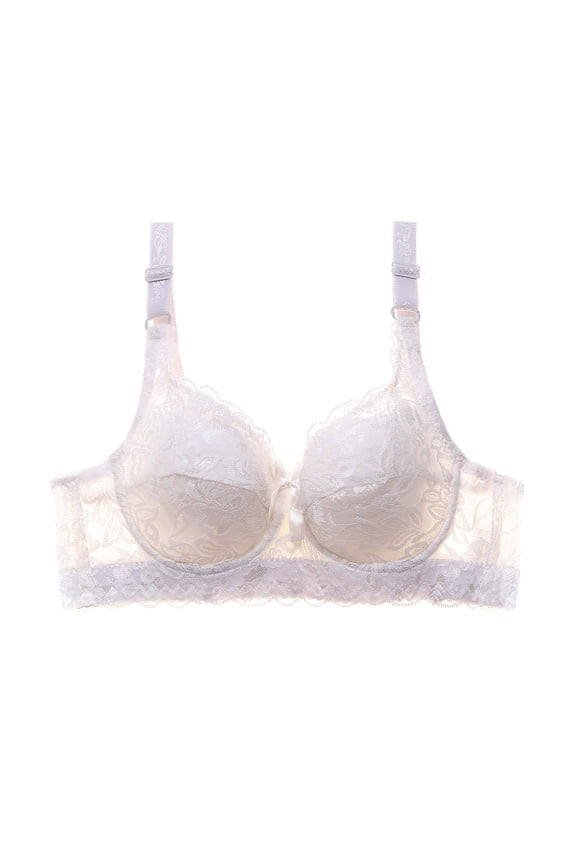 Women Push Up Bra Padded Underwire Bra Lift Up Lace Bra with Adjustable Straps for Everyday Wear
