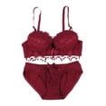 thumbnail image 1 of Women Push Up Bra Set Girl Floral Lace Underwear Set Underwire Brassiere Outfit, 1 of 6