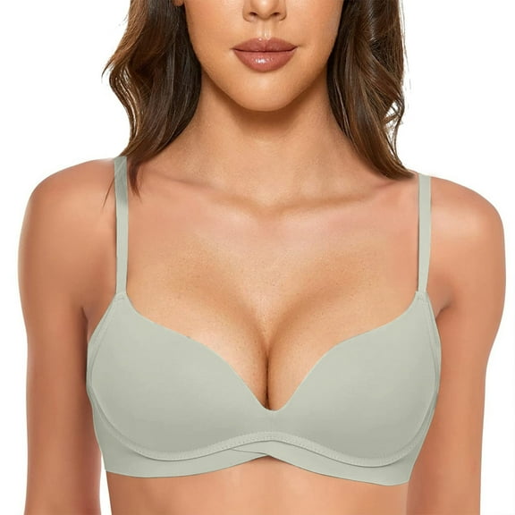 Women Push Up Padded Bralette Seamless Comfortable Soft Cup Bra Wireless Support Lightweight Everyday Wear