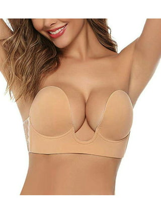 Push Up Strapless Sticky Adhesive Invisible Backless Bras Plunge Reusable  Magic Bra for Women