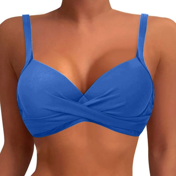 Women Push Up Underwire Bikini Top with Padded Swimsuit Bra Stylish Bathing Suit Tanks for Summer Beach