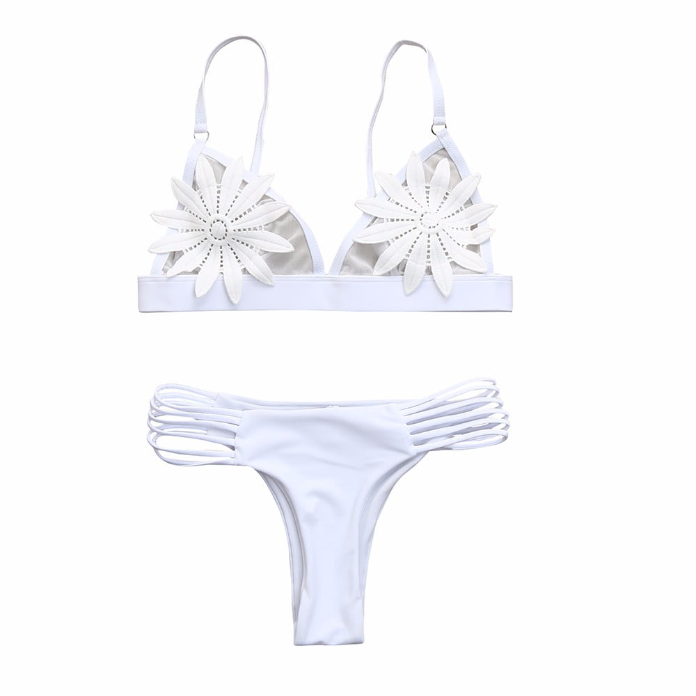 Buy Fascigirl Women's Swimsuit Fashion Sexy Padded Push up Bathing Suits  2-Piece Bikini Set (White_Medium) at