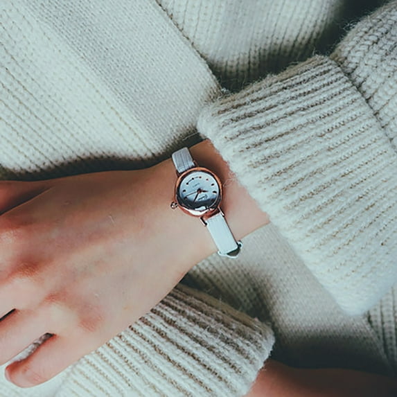 Women Quartz Analog Watch for Seniors Wrist Small Dial Rubber Watch Band Delicate Watch Wide Leather Watch Bands Business Stretch Band Watch Watches WH Watch Face Small Wrist Watches for W