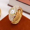 thumbnail image 1 of Women Quartz Watch Round Dial Analog Watch with Alloy Strap Ladies Rhinestone Wristwatch for Casual Wear Parties Offices Dates, 1 of 8