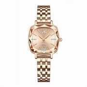 VIEWFLY Women Quartz Watches Wrist Chain Strap Square Watch Easy Read Dial Office Ladies Fashion Dress Up Adjustable Stainless Steel Gold