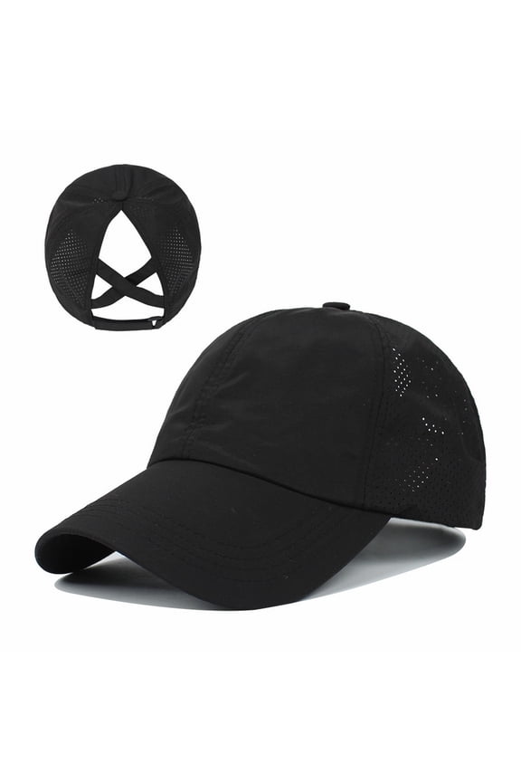 Women Quick Drying Ponytail Baseball Cap Sun Sport Hat