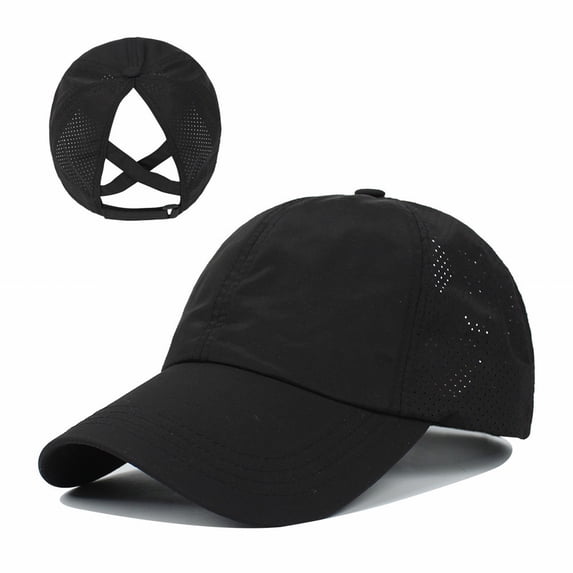 Women Quick Drying Ponytail Baseball Cap Sun Sport Hat