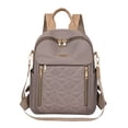 thumbnail image 1 of Women Quilted Nylon Backpack Purse, 3-Way Convertible Small Travel Backpack with Detachable Crossbody Strap, Lightweight Anti-Theft Daypack Shoulder Bag for Shopping Daily Commute, 1 of 6