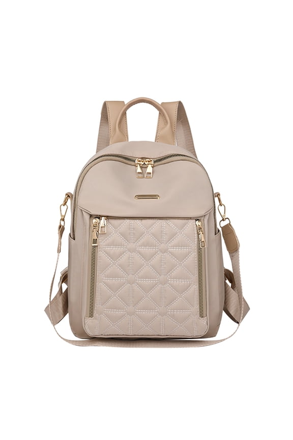 Women Quilted Nylon Backpack Purse, 3-Way Convertible Small Travel Backpack with Detachable Crossbody Strap, Lightweight Anti-Theft Daypack Shoulder Bag for Shopping Daily Commute
