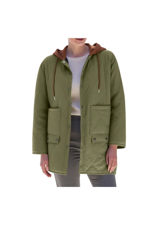 Women Plaid Sweatshirt Jacket Drawstring Hooded Classic Coat Fleece Thicken Overcoat Oversized Loose Clothes Brushed Sweatshirts Fuzzy Warm Outwear Fall Trendy Clothing