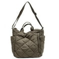 thumbnail image 1 of Women Quilted Tote Bag Puffer Hobo Handbag Lightweight Padding Shoulder Bag Nylon Padded Crossbody Purse - Olive green, 1 of 6