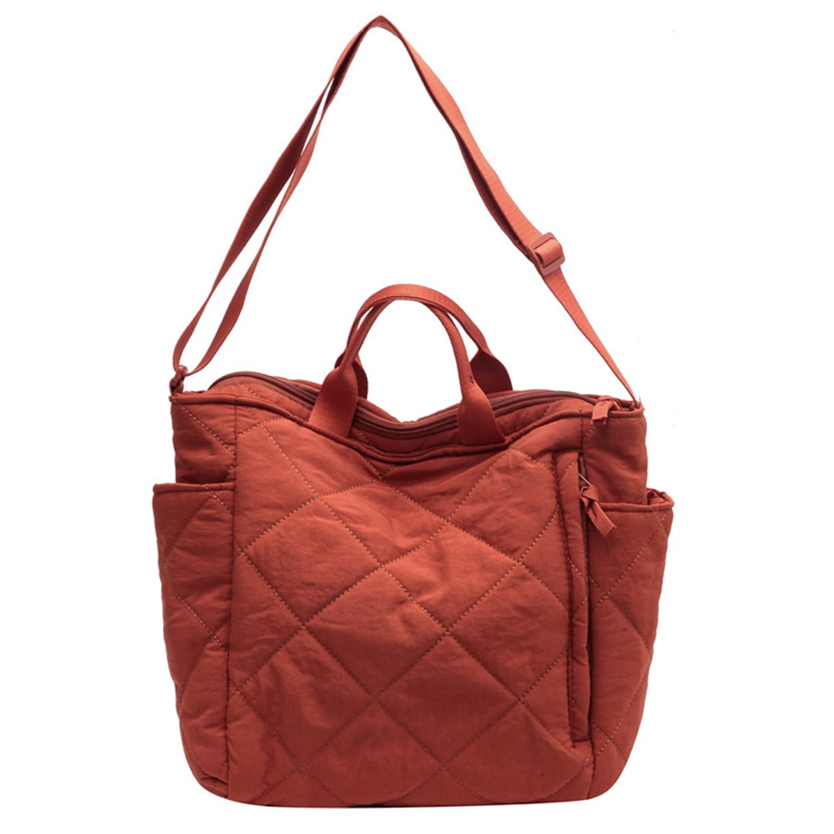 Women's Puffy Quilted Tote Bag - Large Nylon Padded Puffer
