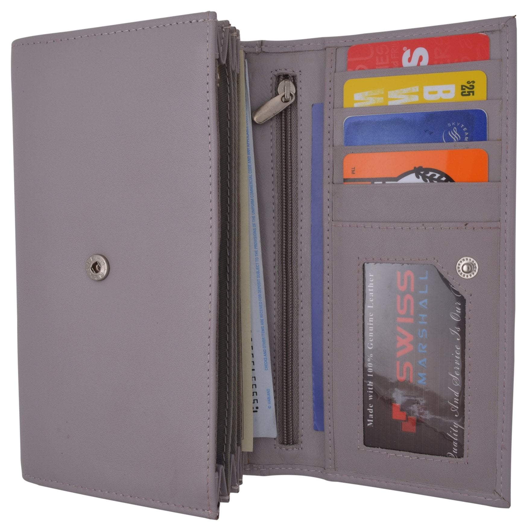 Women RFID Blocking Real Leather Wallet - Clutch Checkbook Wallet for Women  - Walmart.com