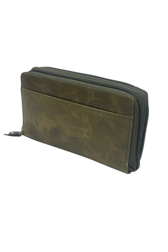 Women RFID Blocking USA Series Wallet Leather Zip Around Phone Clutch Large Travel Purse Wristlet