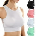 thumbnail image 1 of Women Racerback Sports Bras - High Impact Workout Gym Activewear Bra, White, L, 1 of 11