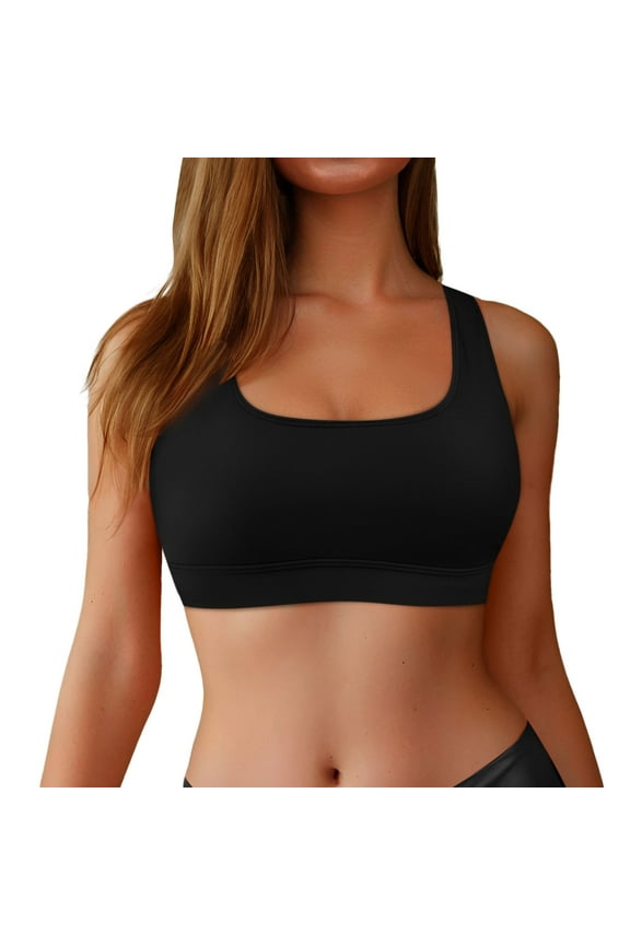 Women Racerback Sports Swim Bra - High Neck, Padded, Breathable, Wide Straps, for Swimming/Yoga/Beach Volleyball