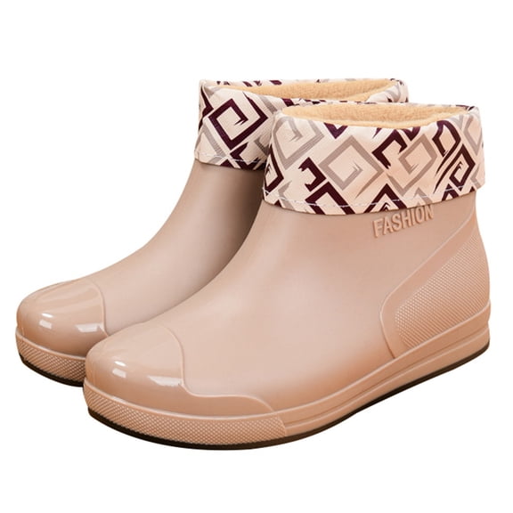 Women Rain Boots Ankle Rain Boots Waterproof Non- Casual Shoes Short Rain Boots Wide Calf For Gardening Outdoor Work And Everyday Wear Rain Boots