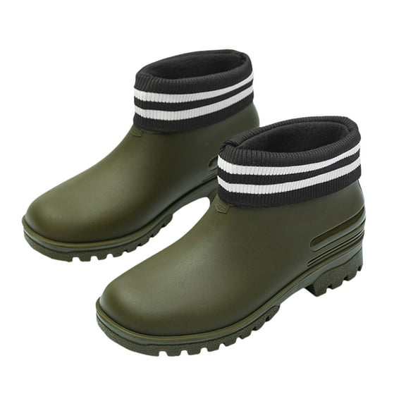 Women Rain Boots Ankle Rain Boots Waterproof Non- Casual Shoes Short Rain Boots Wide Calf For Gardening Outdoor Work And Everyday Wear Rain Boots