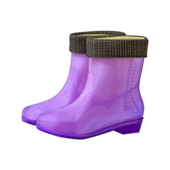 Women Rain Boots Ankle Rain Boots Waterproof Non- Casual Shoes Short Rain Boots Wide Calf For Gardening Outdoor Work And Everyday Wear Rain Boots