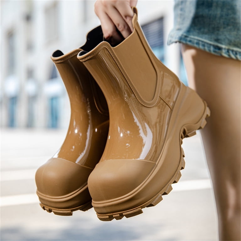 Women Rain Boots Waterproof Rubber Boots Garden Boots Platform