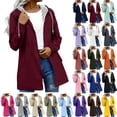 thumbnail image 1 of Women Rain Jacket with Hood with Pockets Plus Size Solid Color Long Sleeve Women Outdoor Windbreaker Raincoat Women's Outerwear Wine 5XL, 1 of 8
