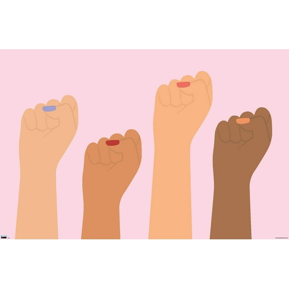 Women Raised Fist Wall Poster, 22.375" x 34"