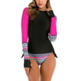 thumbnail image 1 of Women Rash Guard with String Bikini Two Piece Swimsuits Long Sleeve Bathing Suit, 1 of 8
