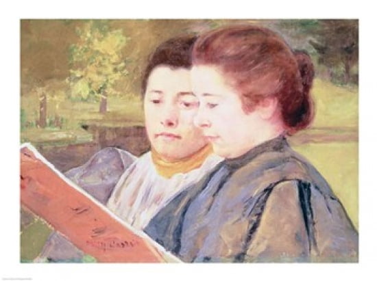 Women Reading Canvas Art - Mary Cassatt (24 x 18)