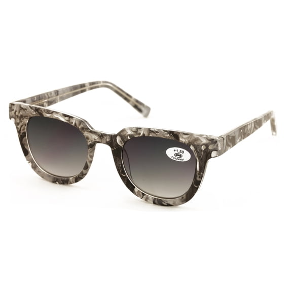 Women Reading Sunglasses - Gradient Tinted Reader - Marble Print Optical Frame UV Protection Glasses +2.75