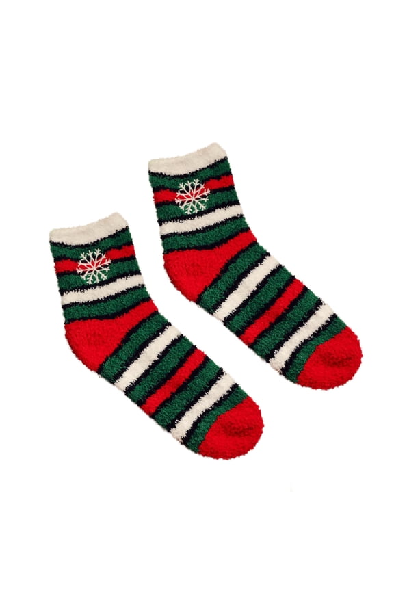 Women Red and Green Fleece Socks Ugly Christmas Winter Warm Wool Socks Thick Thermal Cozy Crew Soft Gifts for Women