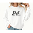 thumbnail image 1 of Women Regular Fit Pray Big Yall Graphic Tee T Shirt Top Inspirational Distressed Vintage Round-neck long-sleeved white S-3XL, 1 of 5