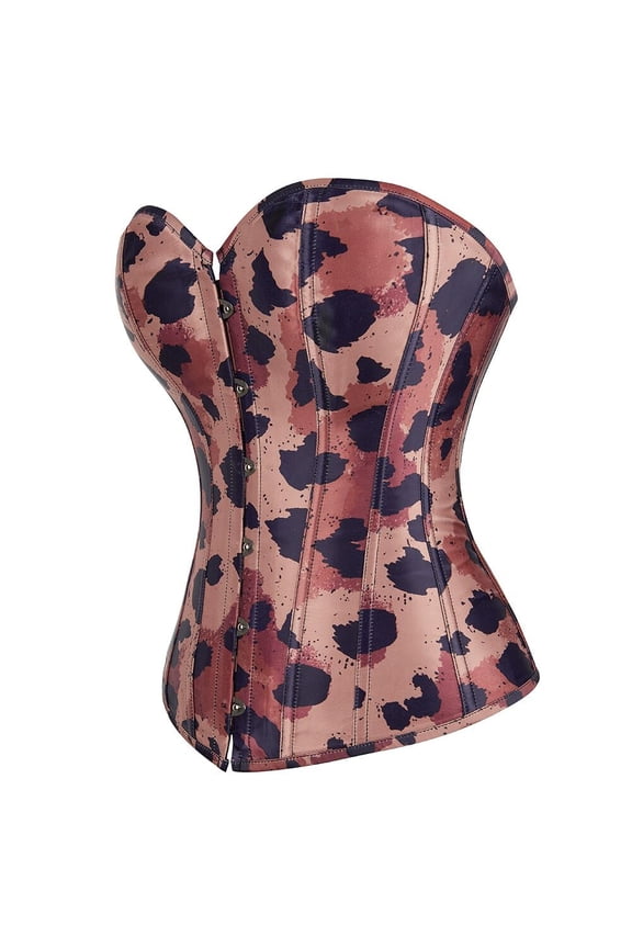 Women Renaissance Print party Corset Bustier Top Leopard 5XL